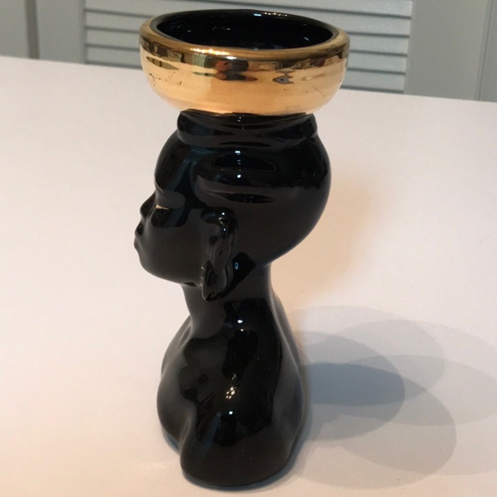 Vintage Nubian African American Blackamoor head vase - 1950s – 6” - Picture 4 of 7